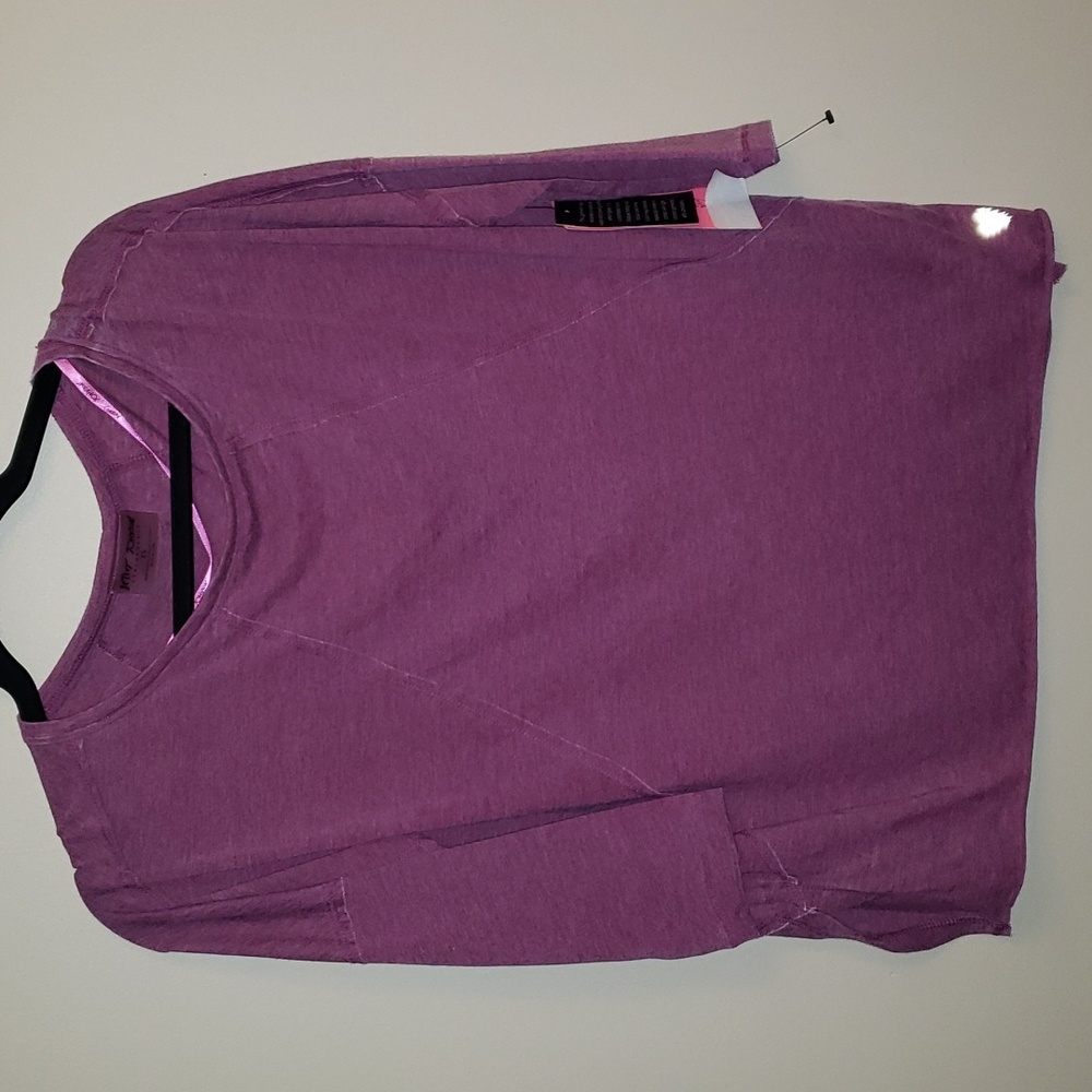 E4🔹️🖤Betsy Johnson Heathered 3/4 Sleeve Pink Tee
